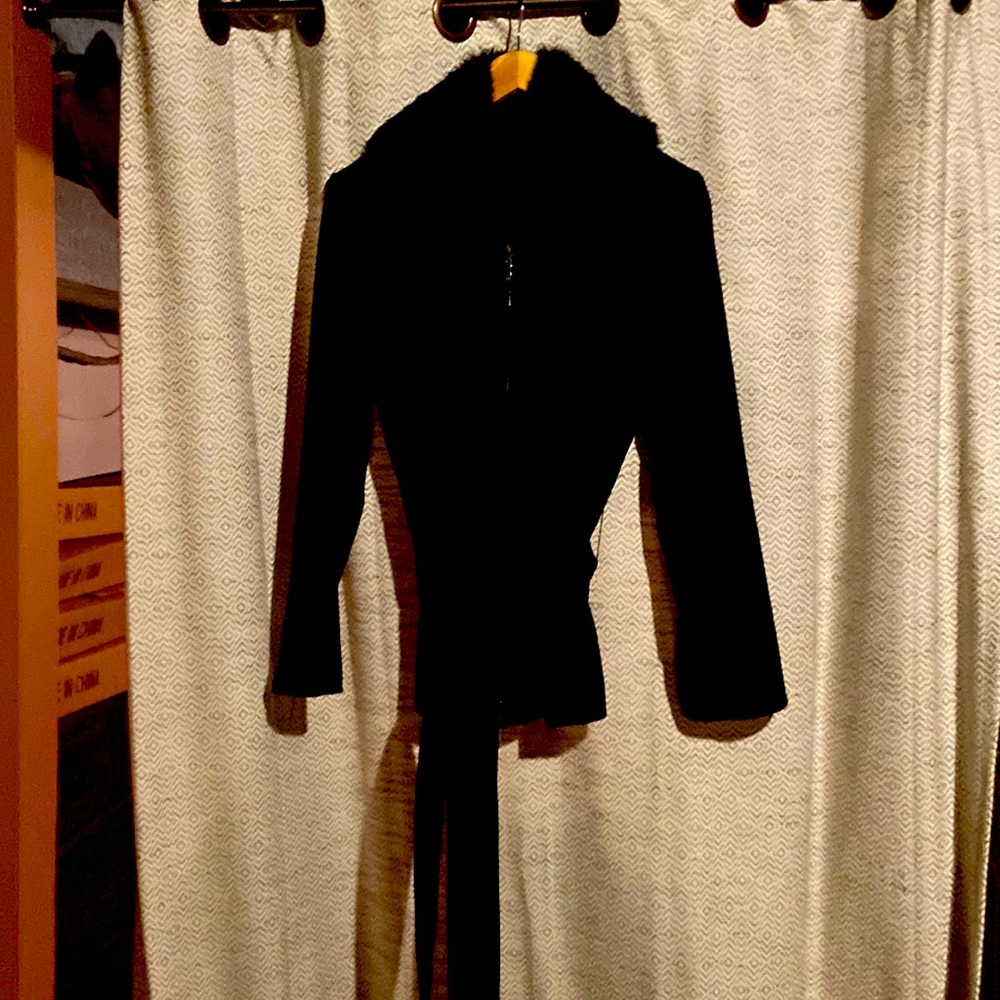 White House Black market black wool winter coat size medium